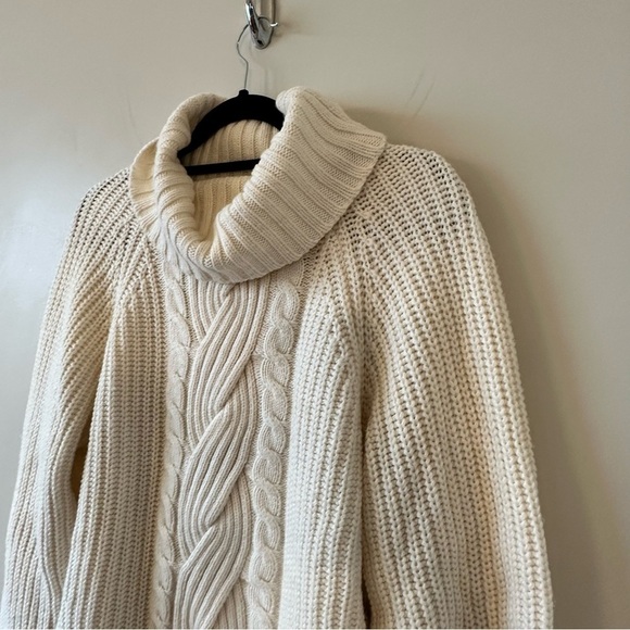 Jonathan Simkhai - Hadley Cable Open Back Wool Blend Pullover Cream/White - Picture 10 of 12